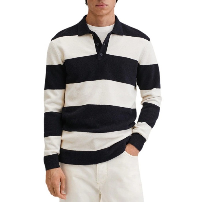 Men's Casual Striped Top Fashion Knitted Sweater