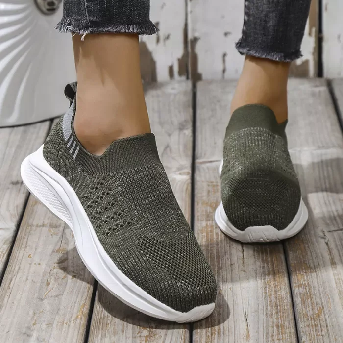 Women Mesh Breathable Lightweight Flat Slip on Shoes