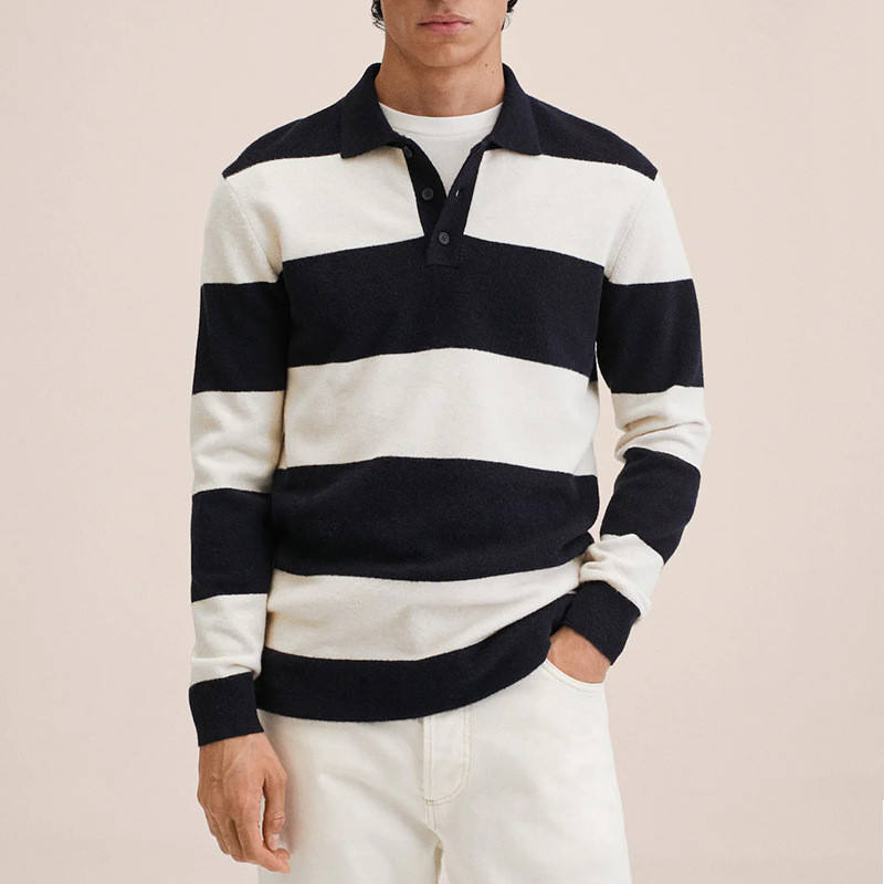 Men's Casual Striped Top Fashion Knitted Sweater
