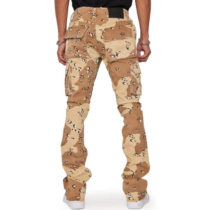 Fashion Loose Men's Casual Tether Straight Leg Cargo Pants