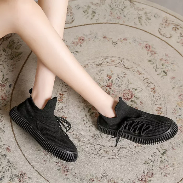 Fashion All-match Thick-soled Breathable Knitted Shoes