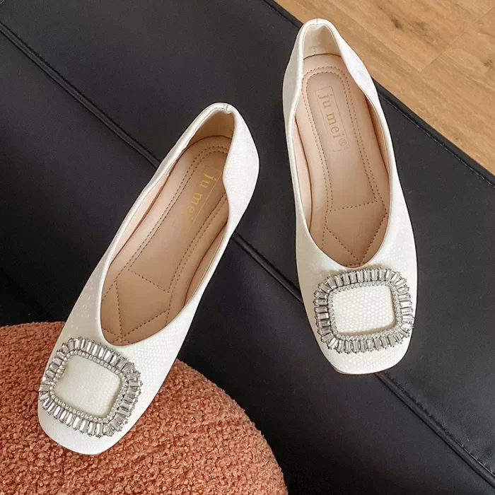 Retro Square Toe Slip on Elegant Party Wedding Shoes