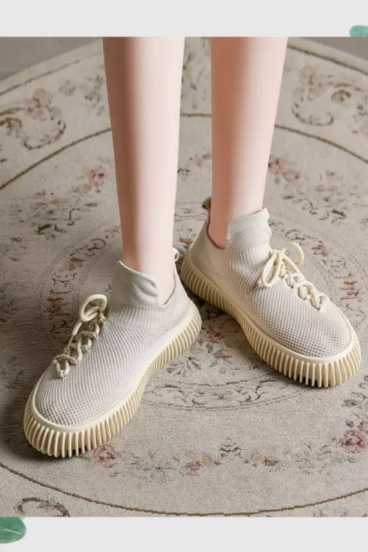 Fashion All-match Thick-soled Breathable Knitted Shoes