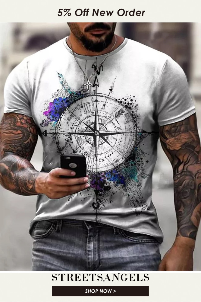 Vintage compass print T-shirt