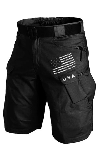 Men's Outdoor American Flag Tactical Sports Training Shorts