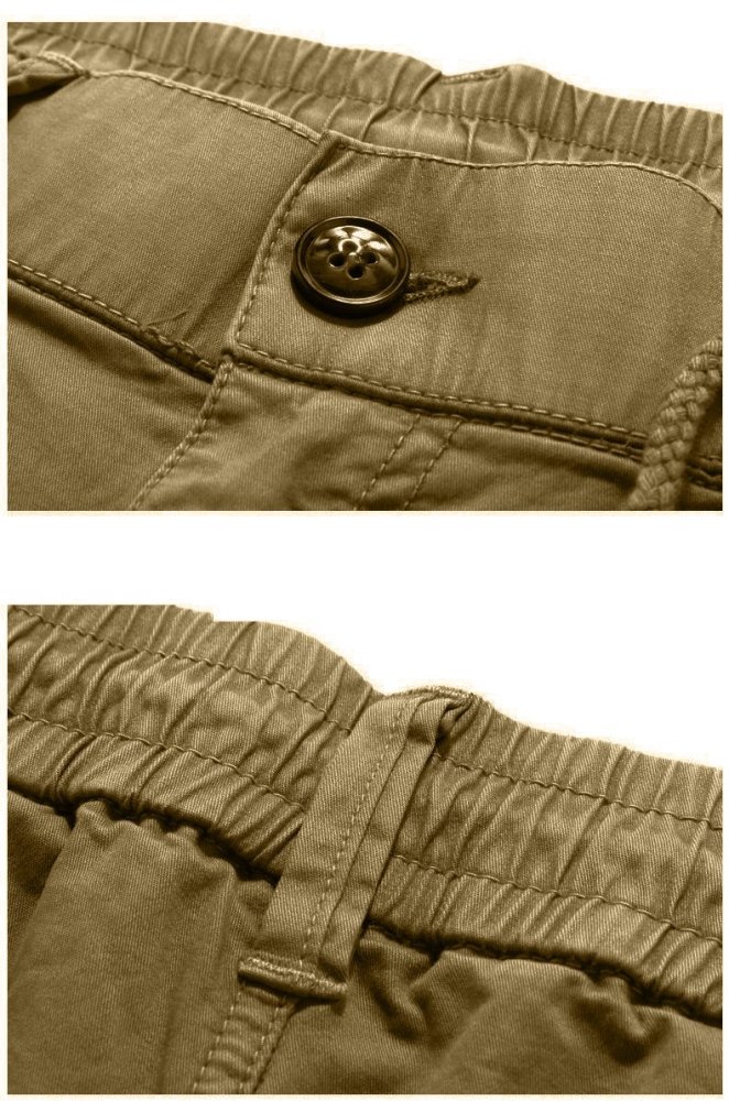 Men's Elastic Waist Drawstring Multi-Pocket Cargo Pants