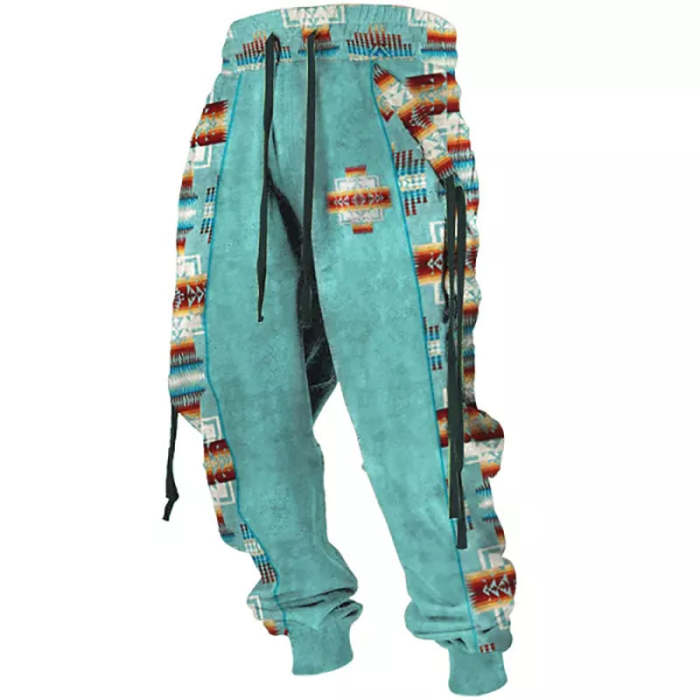Mens Outdoor Tribal Aboriginal Element Printed Sweatpants