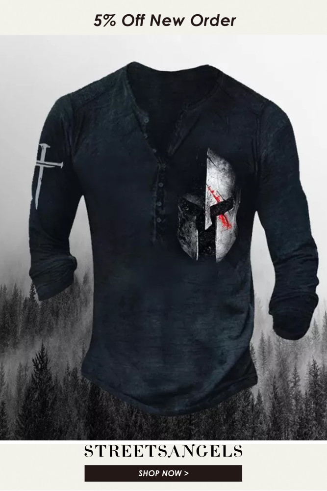 Men's Outdoor Warrior Print Long Sleeve Shirts