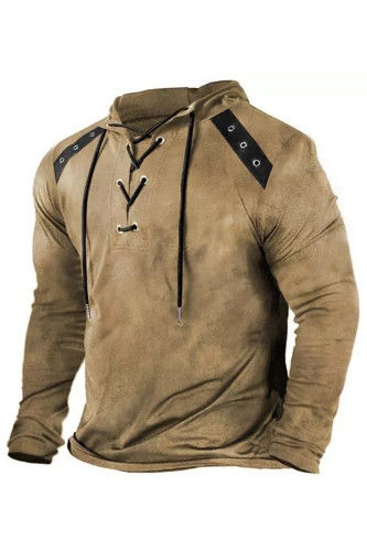 Retro Casual Men's Long Sleeves Hoodies