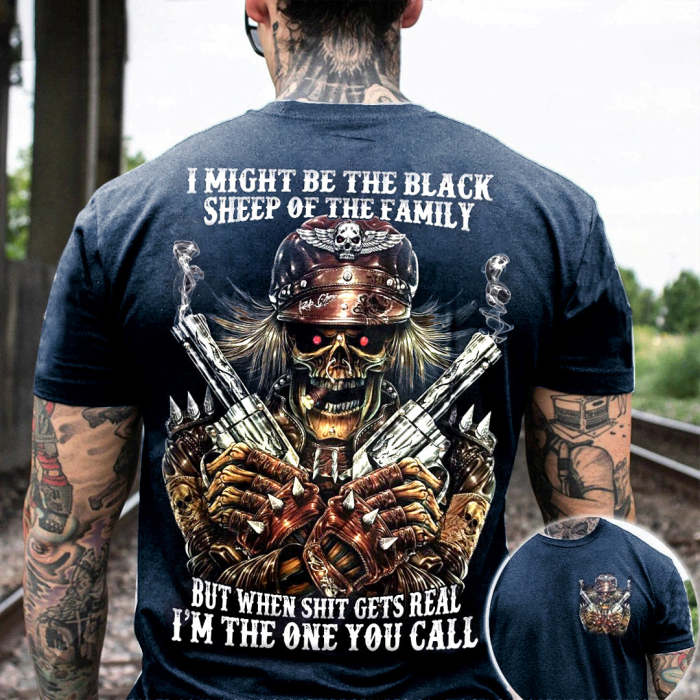 Black Sheep Skull G All Over Print Mens Short Sleeve T-Shirt