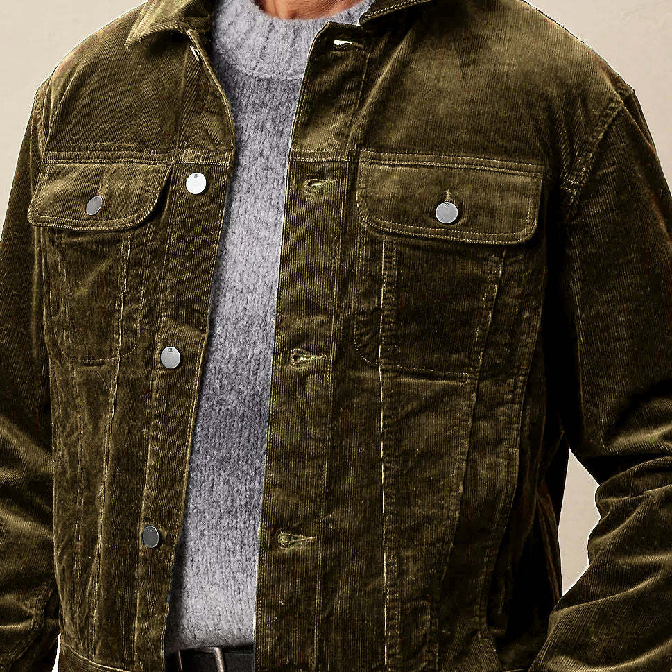 Men's Plus Size Vintage Corduroy Casual Jacket main image 1