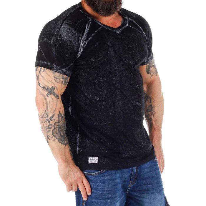 Men's Plus Size Washed Texture Shirt T-Shirt
