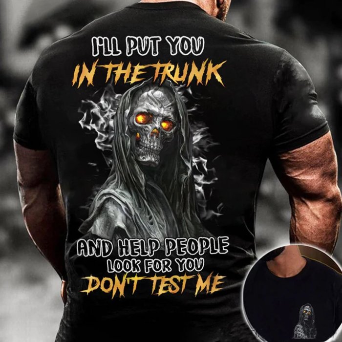 I'll Put You In The Trunk Skull All Over Print T-Shirt