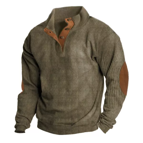 Men's Casual Stand Collar Long Sleeve Sweater