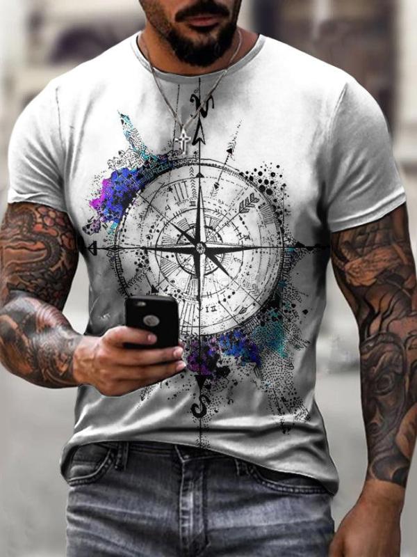 Vintage compass print T-shirt