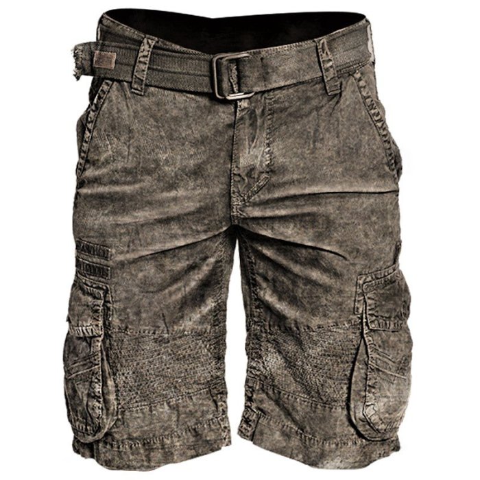 Mens Route 66 Printed Casual Tactical Shorts