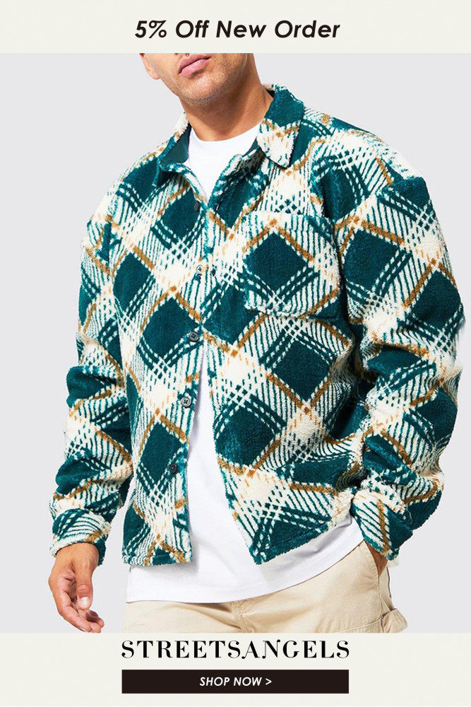 Autumn Men's Lapel Top Fashion Printed Jacket Coat