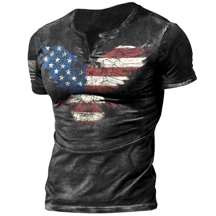 Men's Freedom Eagle Print Comfortable Casual T-shirt