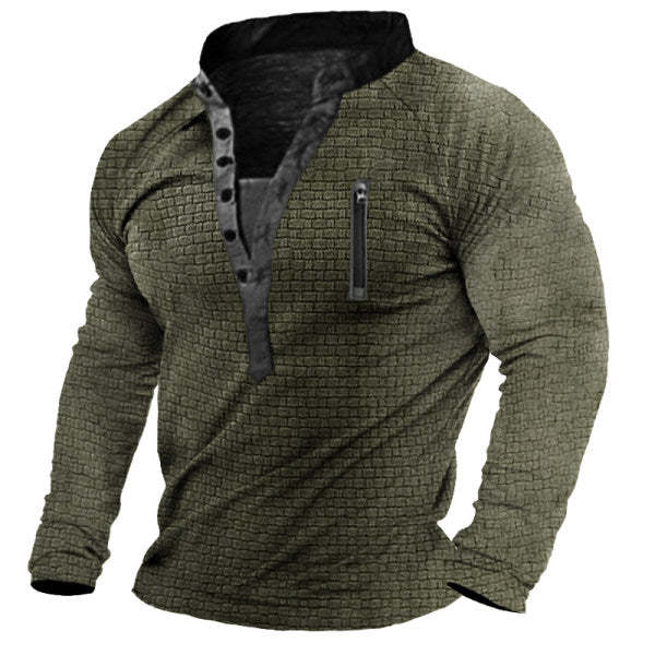 Men's Casual Long Sleeve Henley Shirt