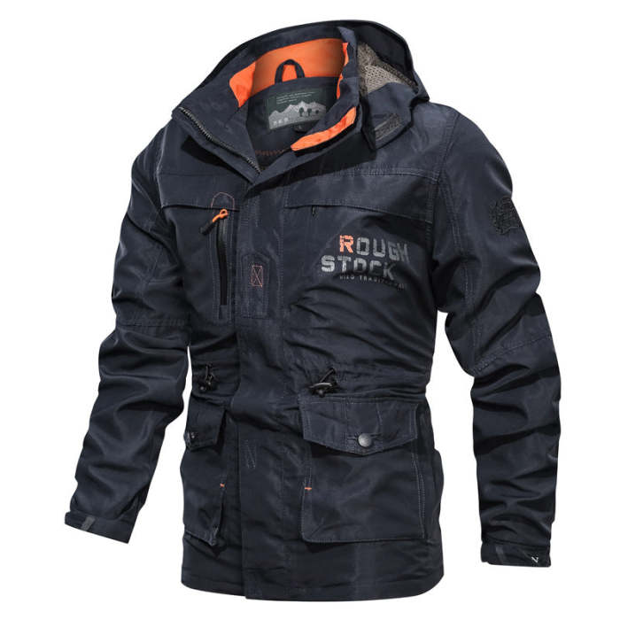 Mens Outdoor Windproof And Rainproof Multi-Pocket Jacket