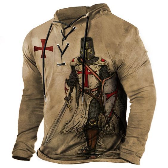 Men's Vintage Templar Cross Long Sleeve Sweatshirt