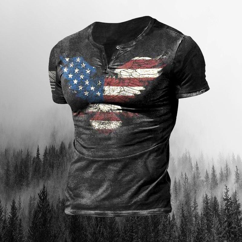 Men's Freedom Eagle Print Comfortable Casual T-shirt
