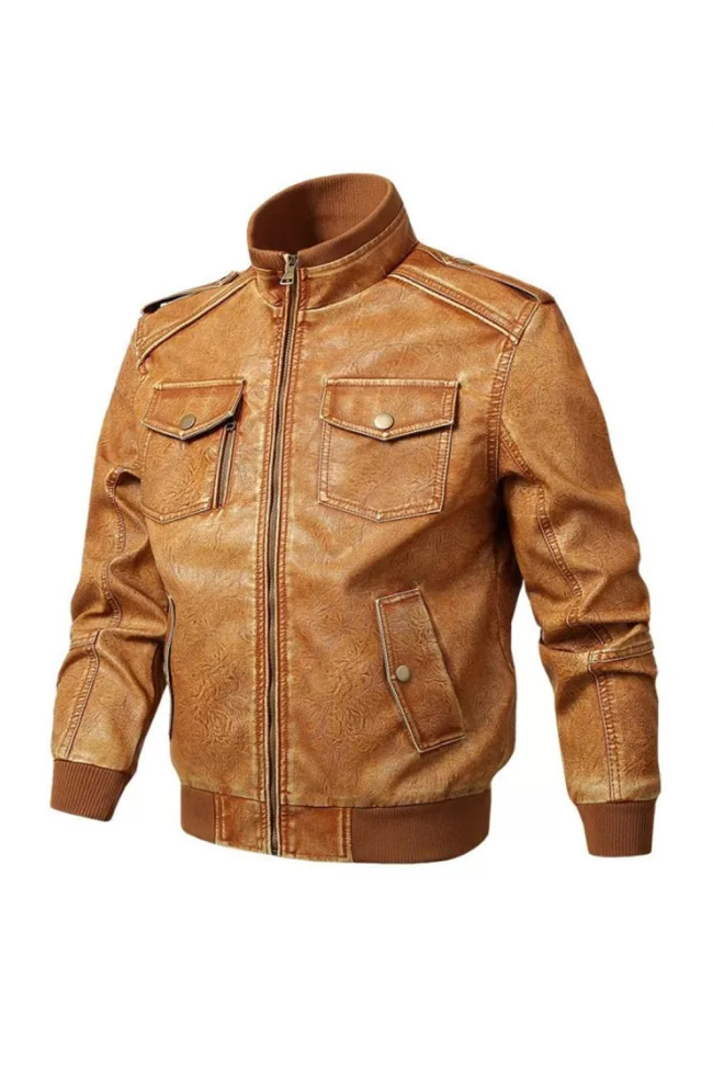 Men's Retro Aviator PU Leather Jacket
