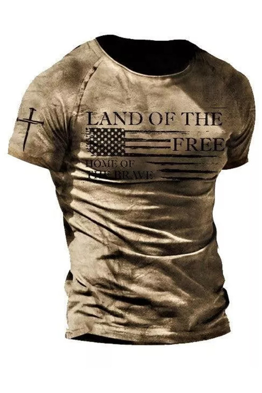 Mens Land Of The Free Liberalismic Short Sleeve Print T-Shirt