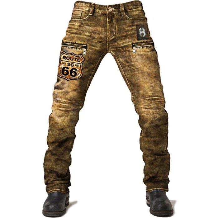 Men's Route 66 Retro Washed Tactical Denim Pants