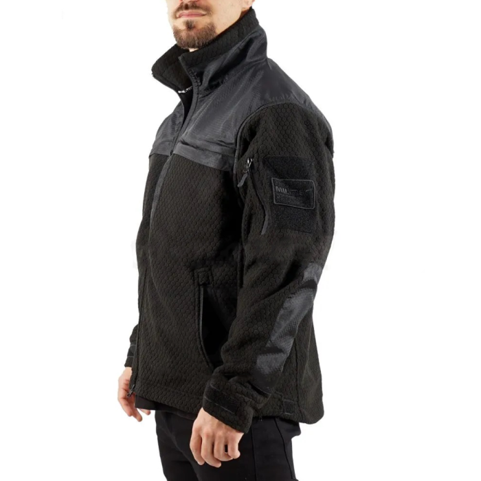 Mens Tactical Fleece Bomber Jacket Multi-Pocket Stand Collar Jacket