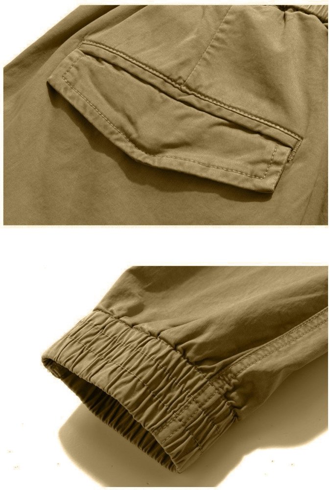 Men's Elastic Waist Drawstring Multi-Pocket Cargo Pants