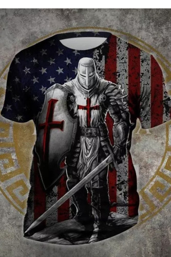 Men's Outdoor Knights Templar Print Short Sleeve T-Shirt