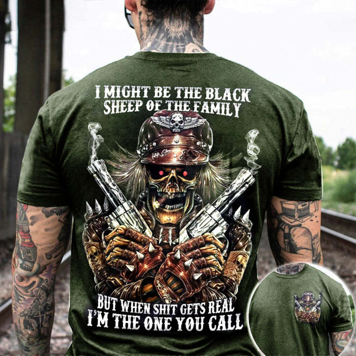Black Sheep Skull G All Over Print Mens Short Sleeve T-Shirt