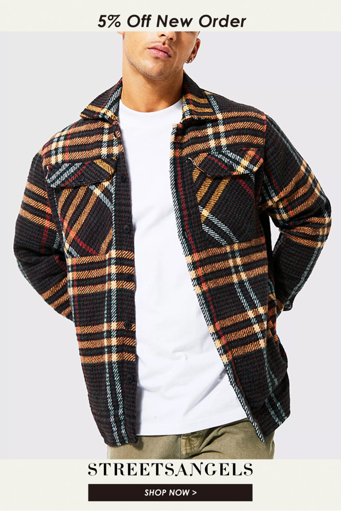 Men's Lapel Collar Loose Top Fashion Printed Jacket Coat