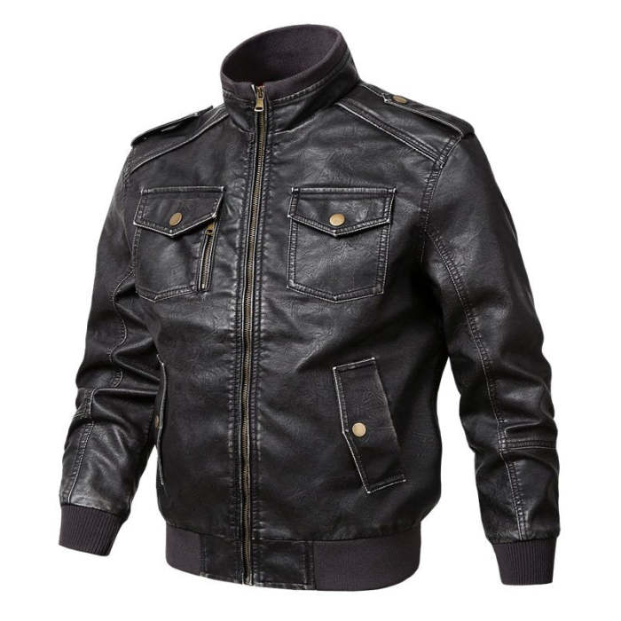 Men's Retro Aviator PU Leather Jacket