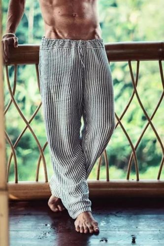 Men's Classic Striped Casual Straight-leg Pants