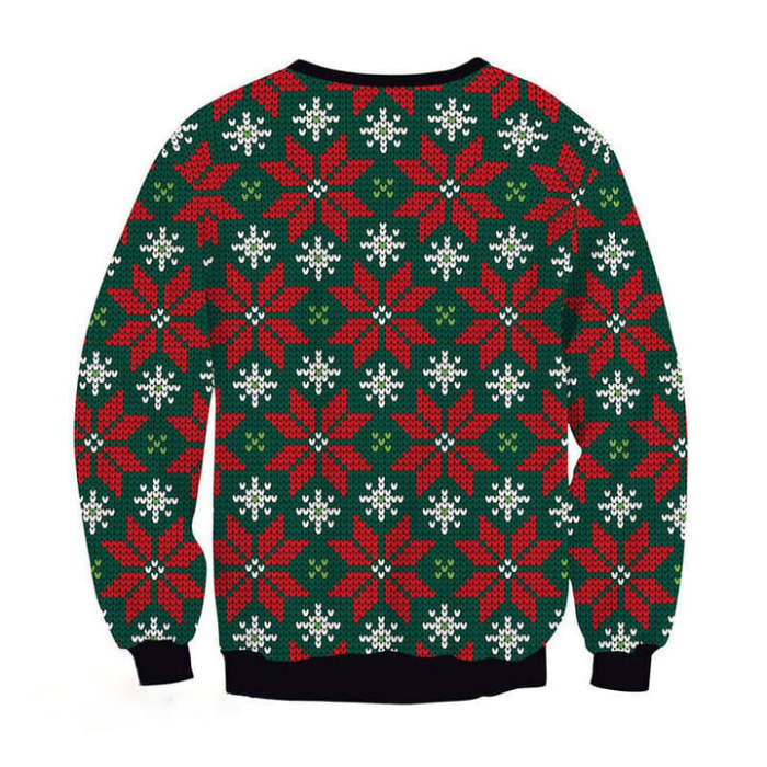 Men Ugly Christmas Print Vintage Pullover Knitted Sweater