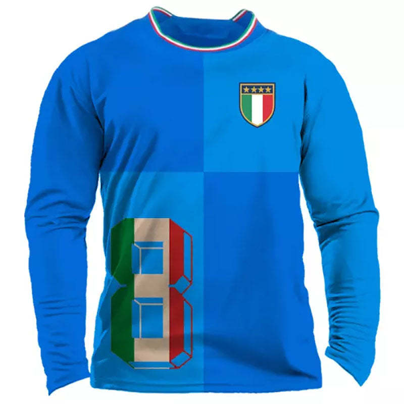 Mens Italian Soccer Team Print Pullover Sweatshirt