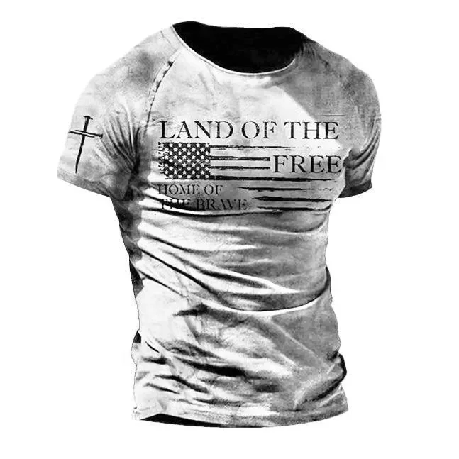 Mens Land Of The Free Liberalismic Short Sleeve Print T-Shirt