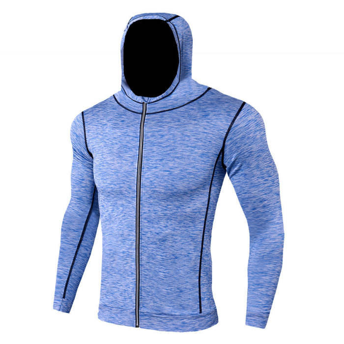 Mens Autumn And Winter Sports Jacket Fitness Running Training Long Sleeve Zip Casual Hoodie Quick Dry Jacket