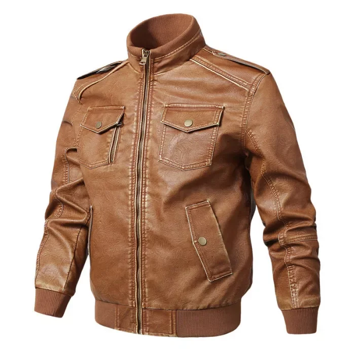 Men's Retro Aviator PU Leather Jacket