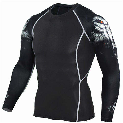 Mens 3D Tight Gym Sports Cycling T Shirt+Compression Quick-Drying Pants