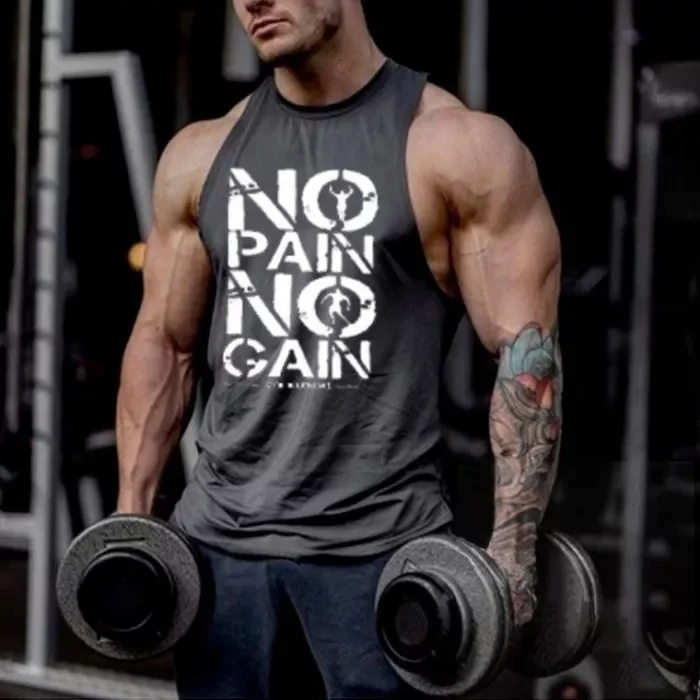 No Pain No Gain Print Vest