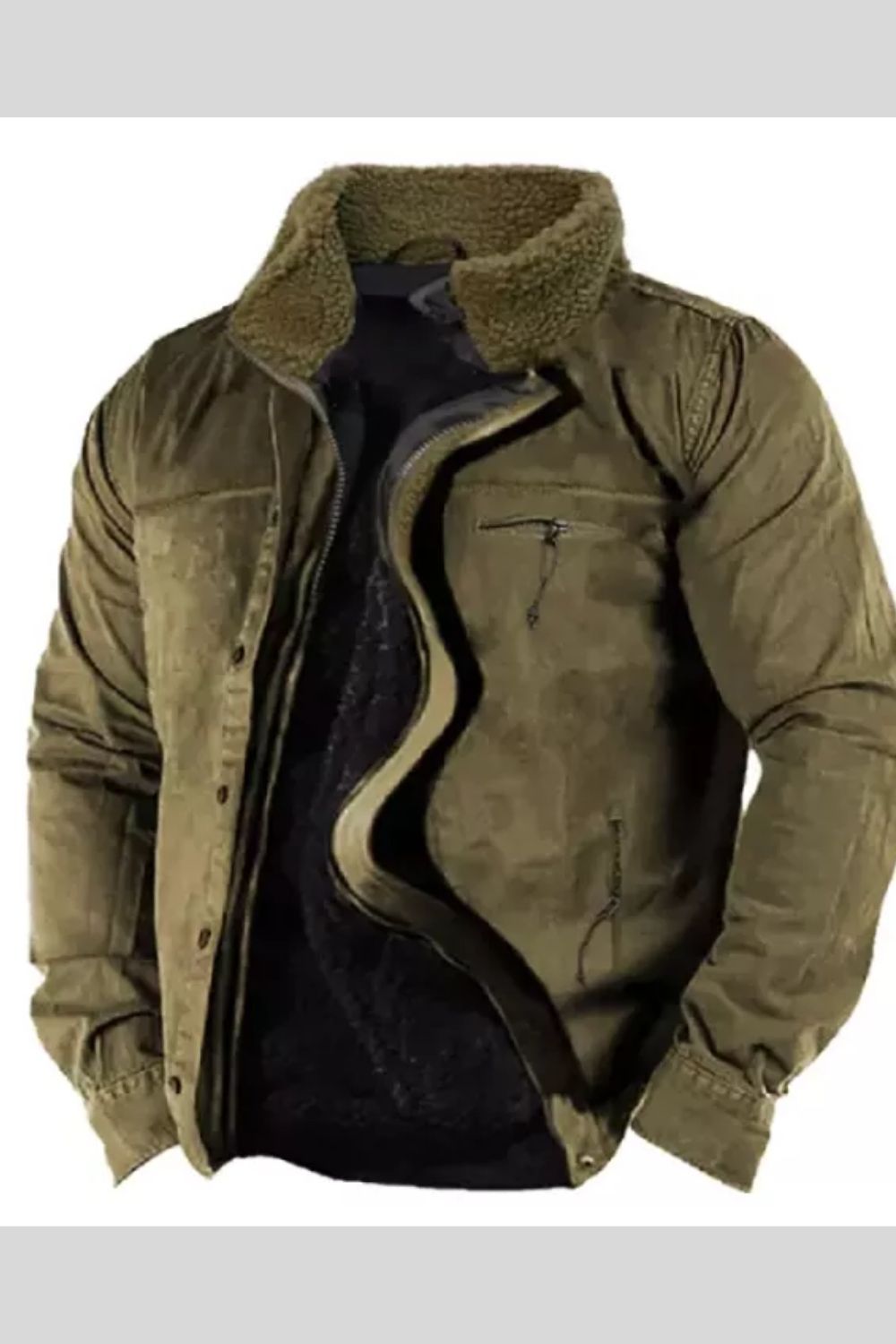 Men Vintage Thick Stand Collar Pocket Tactical Jacket