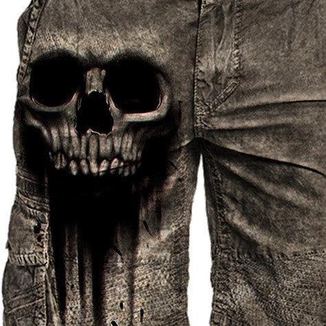 Mens Skull Printed Casual Freedom Shorts