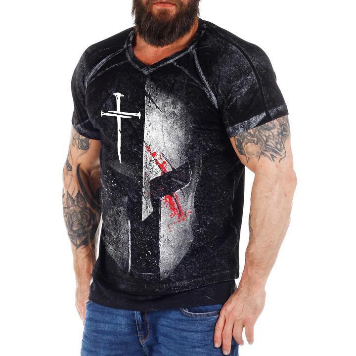 Men's Plus Size Washed Texture Faith T-Shirt