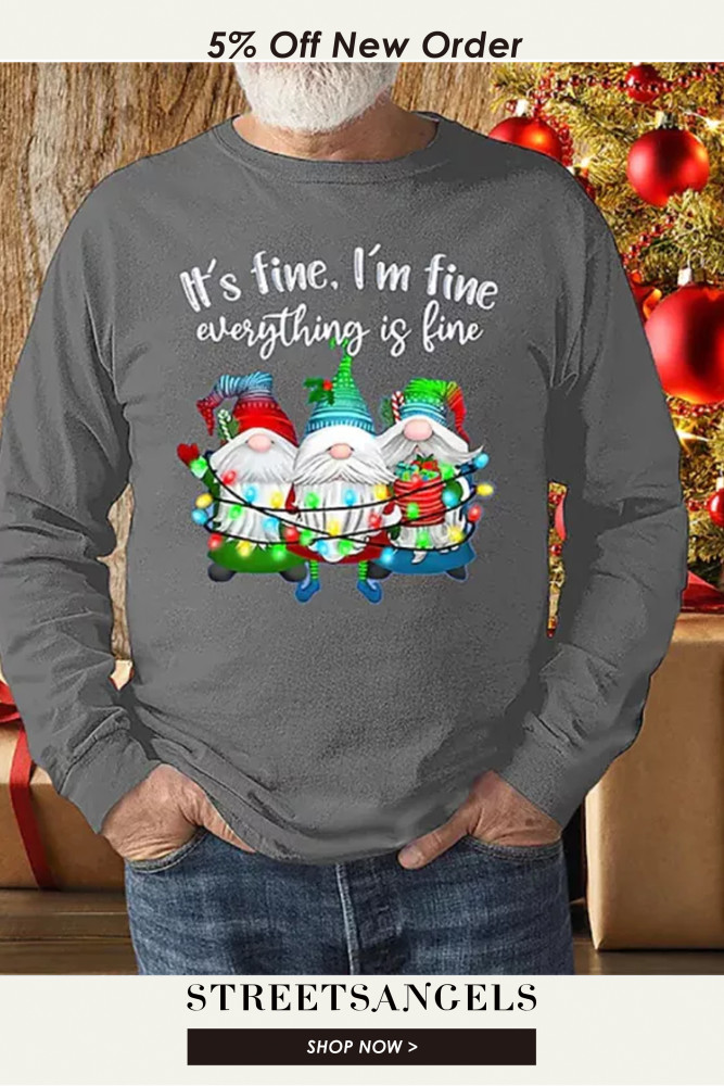 Men Casual Christmas Graphic Print Pullover Shirt
