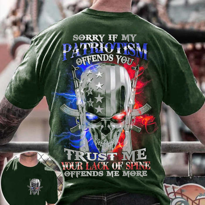 My Patriotism Creative Skull Smoke All Over Print Mens Short Sleeve T-Shirt