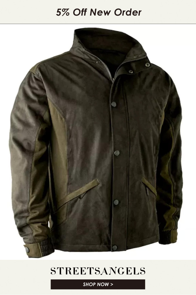 Men Stand Collar Coat Button Long Sleeve Side Pocket Vintage Outdoor Jacket