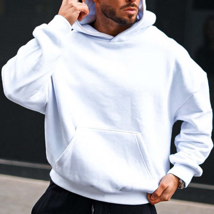 Men's Solid Color Basic Loose Fashion Hoodie